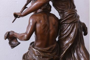 アンティーク雑貨　フランス製　Siot-Decauville　Henri ple 美しい褐色のブロンズ像(彫刻、置物)