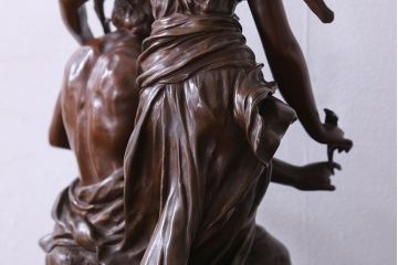 アンティーク雑貨　フランス製　Siot-Decauville　Henri ple 美しい褐色のブロンズ像(彫刻、置物)