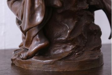 アンティーク雑貨　フランス製　Siot-Decauville　Henri ple 美しい褐色のブロンズ像(彫刻、置物)