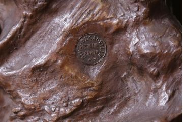 アンティーク雑貨　フランス製　Siot-Decauville　Henri ple 美しい褐色のブロンズ像(彫刻、置物)