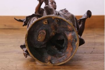 アンティーク雑貨　フランス製　Siot-Decauville　Henri ple 美しい褐色のブロンズ像(彫刻、置物)