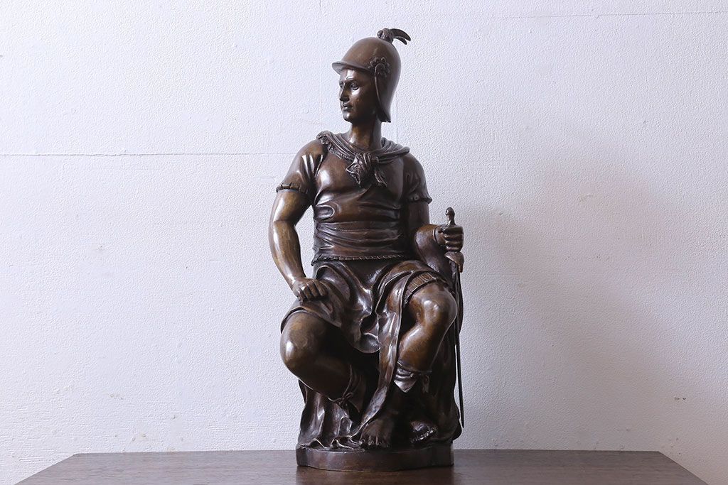 アンティーク雑貨　ヨーロッパアンティーク　ブロンズ像(兵士像・置物・彫刻)