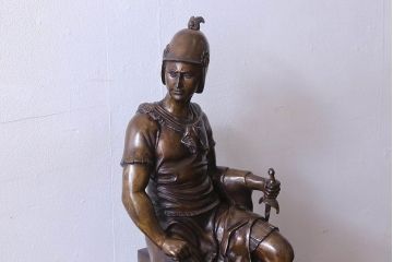 アンティーク雑貨　ヨーロッパアンティーク　ブロンズ像(兵士像・置物・彫刻)