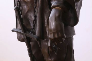 アンティーク雑貨　ヨーロッパアンティーク　Emile Picault　細かな装飾が目を引くブロンズ像(彫刻、置物)