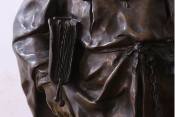 アンティーク雑貨　ヨーロッパアンティーク　Emile Picault　細かな装飾が目を引くブロンズ像(彫刻、置物)