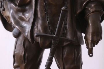 アンティーク雑貨　ヨーロッパアンティーク　Emile Picault　細かな装飾が目を引くブロンズ像(彫刻、置物)