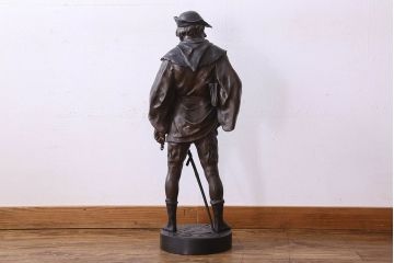 アンティーク雑貨　ヨーロッパアンティーク　Emile Picault　細かな装飾が目を引くブロンズ像(彫刻、置物)