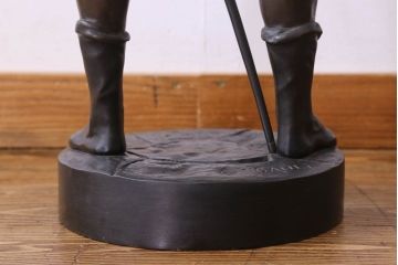 アンティーク雑貨　ヨーロッパアンティーク　Emile Picault　細かな装飾が目を引くブロンズ像(彫刻、置物)