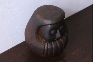 アンティーク雑貨　古民具　明治大正期の古い木製だるま(置物、ディスプレイ雑貨)