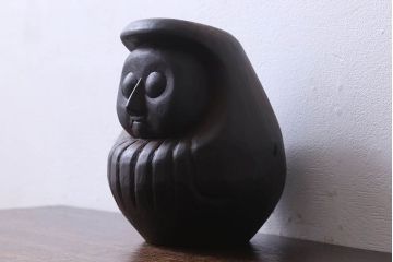 アンティーク雑貨　古民具　明治大正期の古い木製だるま(置物、ディスプレイ雑貨)