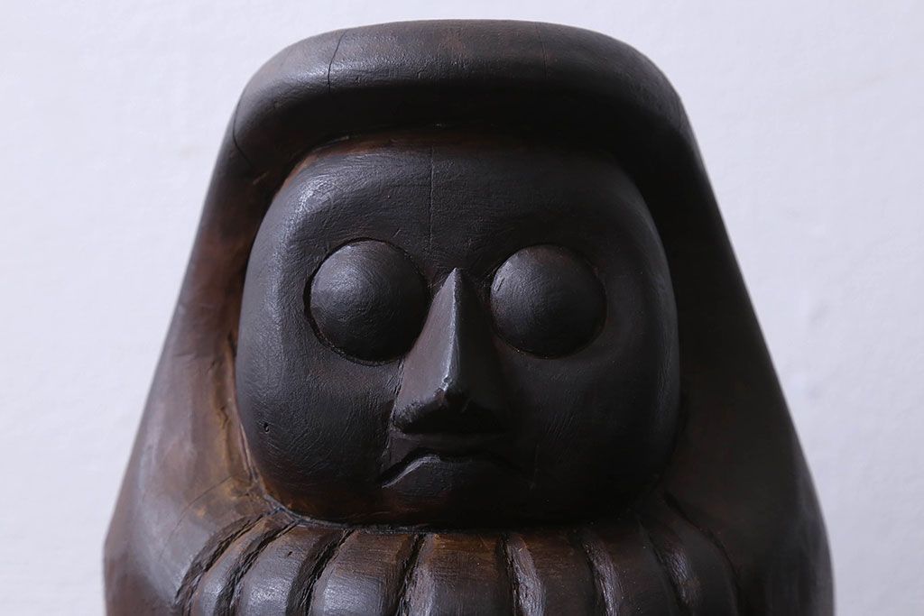 アンティーク雑貨　古民具　明治大正期の古い木製だるま(置物、ディスプレイ雑貨)