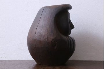 アンティーク雑貨　古民具　明治大正期の古い木製だるま(置物、ディスプレイ雑貨)