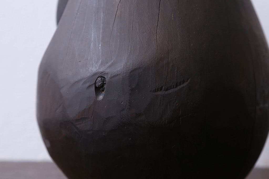 アンティーク雑貨　古民具　明治大正期の古い木製だるま(置物、ディスプレイ雑貨)