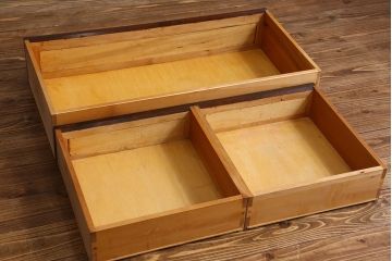 中古　松本民芸家具　503型　直線のデザインが目を引く整理箪笥(引き出し、衣装箪笥、チェスト)(定価約28万円)
