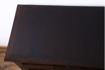 中古　松本民芸家具　503型　直線のデザインが目を引く整理箪笥(引き出し、衣装箪笥、チェスト)(定価約28万円)