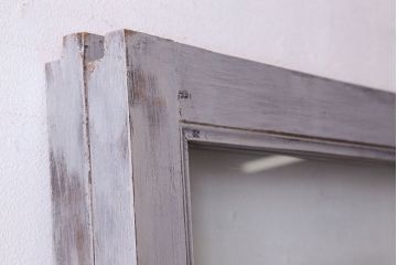 ペイント建具　お洒落で味わいあるアンティークガラス戸(引き戸、建具)