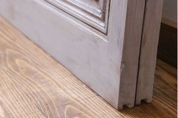 ペイント建具　お洒落で味わいあるアンティークガラス戸(引き戸、建具)