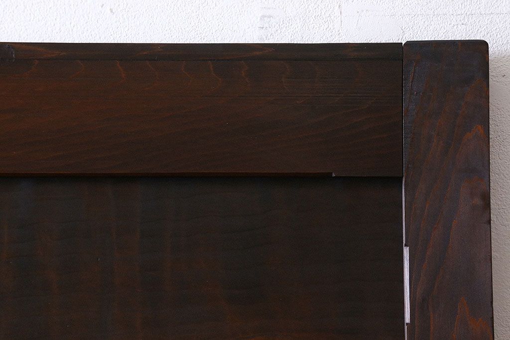 和製アンティーク　レア物　凝ったデザインが目を引くヒノキ材の板戸(引き戸)2枚組