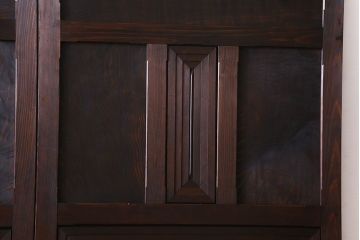 和製アンティーク　レア物　凝ったデザインが目を引くヒノキ材の板戸(引き戸)2枚組