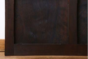 和製アンティーク　レア物　凝ったデザインが目を引くヒノキ材の板戸(引き戸)2枚組