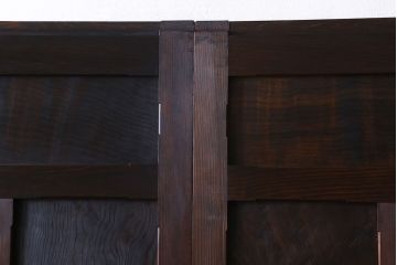 和製アンティーク　レア物　凝ったデザインが目を引くヒノキ材の板戸(引き戸)2枚組