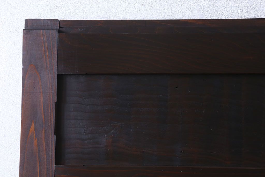 和製アンティーク　レア物　凝ったデザインが目を引くヒノキ材の板戸(引き戸)2枚組