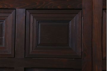 和製アンティーク　レア物　凝ったデザインが目を引くヒノキ材の板戸(引き戸)2枚組