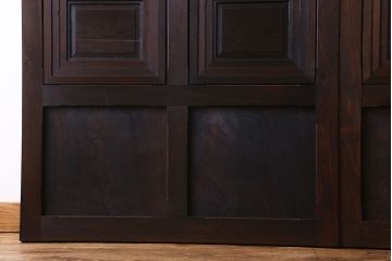 和製アンティーク　レア物　凝ったデザインが目を引くヒノキ材の板戸(引き戸)2枚組