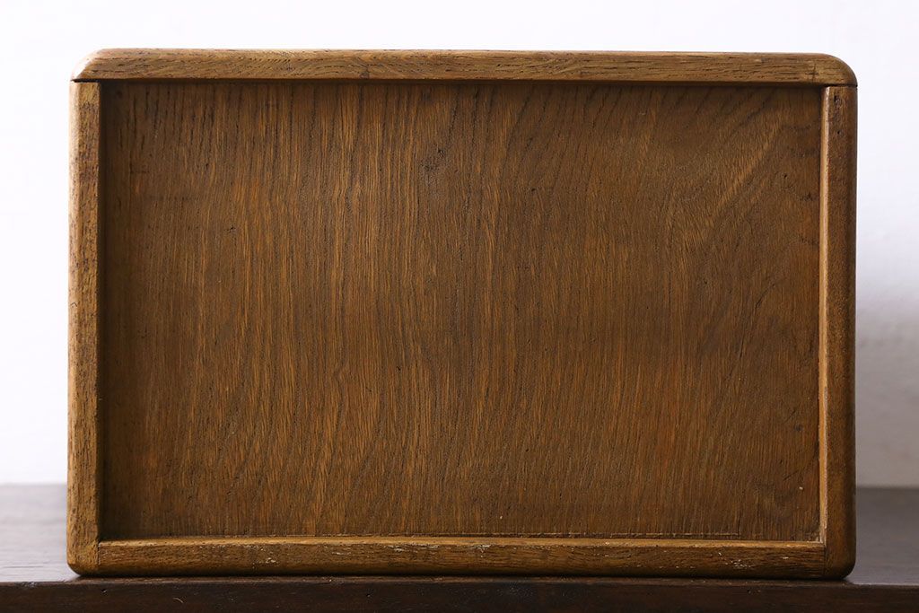 レトロ家具　昭和レトロ　ナラ材　重厚な雰囲気漂うカードケース(小引き出し、小物収納、図書館、図書室)