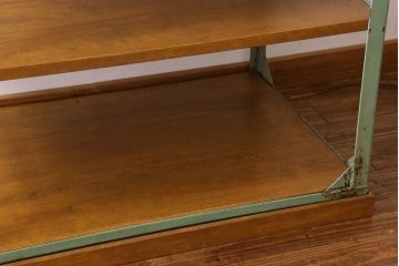 ヴィンテージ家具　フランスビンテージ　オリジナルペイント　シャビーな雰囲気が魅力的なラック(陳列棚、飾り棚)