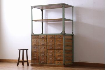 ヴィンテージ家具　フランスビンテージ　オリジナルペイント　収納力抜群のチェスト(ドロワー)