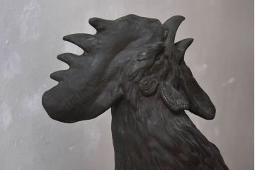アンティーク雑貨　フランスアンティーク F.BARBEDIENNE　A.Cain　ブロンズ像(ニワトリ像、動物像)