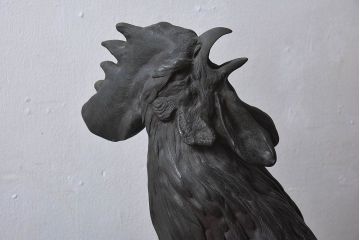 アンティーク雑貨　フランスアンティーク F.BARBEDIENNE　A.Cain　ブロンズ像(ニワトリ像、動物像)