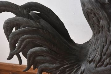 アンティーク雑貨　フランスアンティーク F.BARBEDIENNE　A.Cain　ブロンズ像(ニワトリ像、動物像)