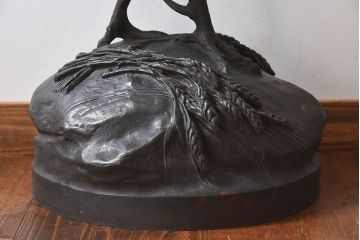 アンティーク雑貨　フランスアンティーク F.BARBEDIENNE　A.Cain　ブロンズ像(ニワトリ像、動物像)