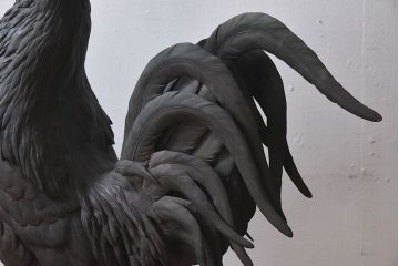 アンティーク雑貨　フランスアンティーク F.BARBEDIENNE　A.Cain　ブロンズ像(ニワトリ像、動物像)