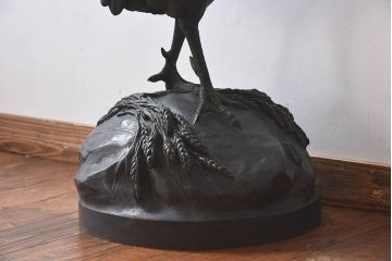 アンティーク雑貨　フランスアンティーク F.BARBEDIENNE　A.Cain　ブロンズ像(ニワトリ像、動物像)