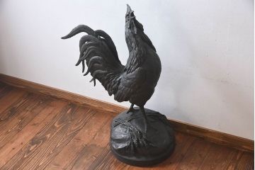 アンティーク雑貨　フランスアンティーク F.BARBEDIENNE　A.Cain　ブロンズ像(ニワトリ像、動物像)