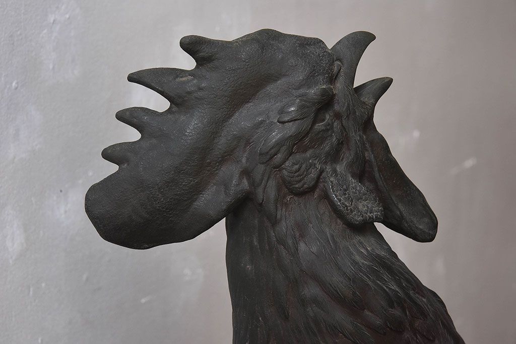 アンティーク雑貨　フランスアンティーク F.BARBEDIENNE　A.Cain　ブロンズ像(ニワトリ像、動物像)