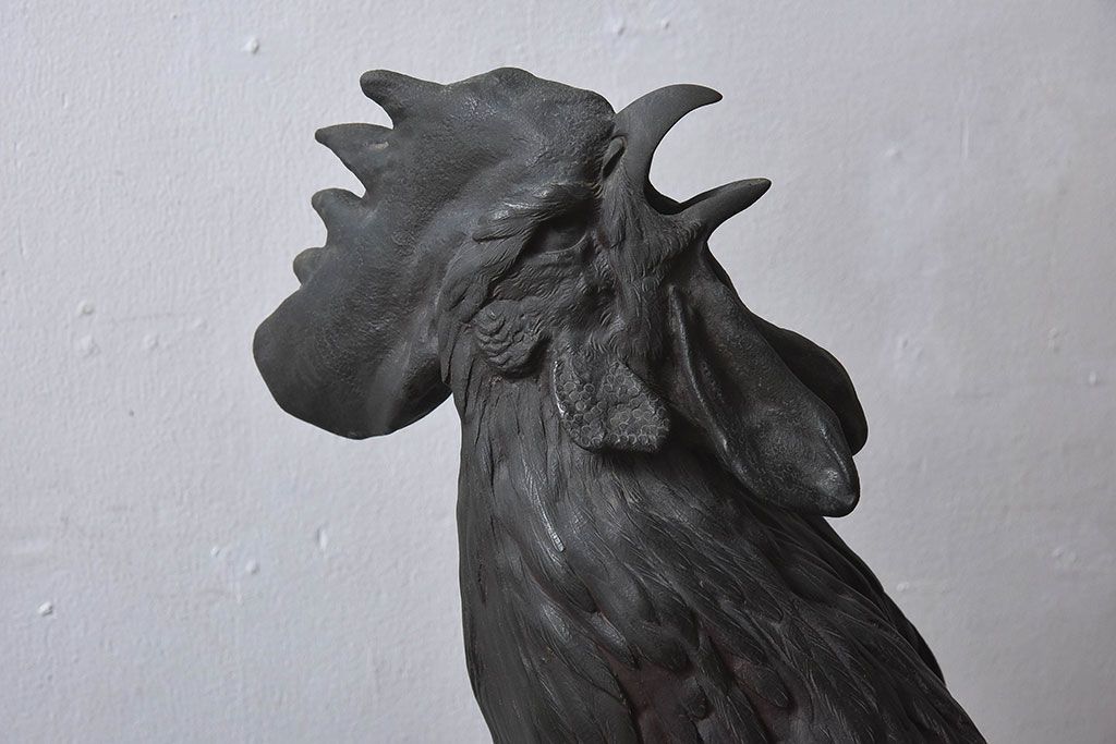 アンティーク雑貨　フランスアンティーク F.BARBEDIENNE　A.Cain　ブロンズ像(ニワトリ像、動物像)