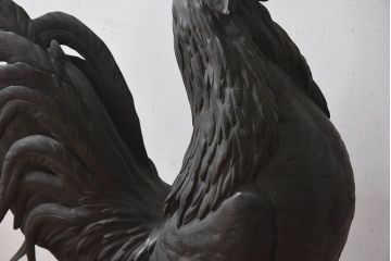 アンティーク雑貨　フランスアンティーク F.BARBEDIENNE　A.Cain　ブロンズ像(ニワトリ像、動物像)