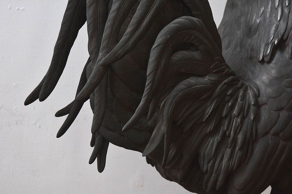 アンティーク雑貨　フランスアンティーク F.BARBEDIENNE　A.Cain　ブロンズ像(ニワトリ像、動物像)