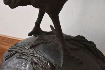 アンティーク雑貨　フランスアンティーク F.BARBEDIENNE　A.Cain　ブロンズ像(ニワトリ像、動物像)