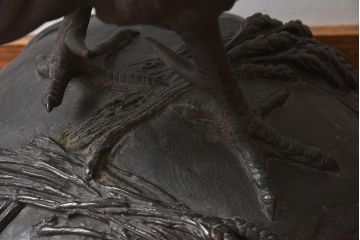 アンティーク雑貨　フランスアンティーク F.BARBEDIENNE　A.Cain　ブロンズ像(ニワトリ像、動物像)