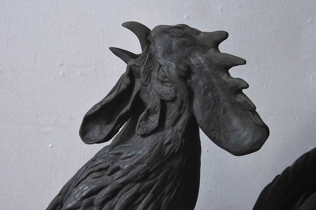 アンティーク雑貨　フランスアンティーク F.BARBEDIENNE　A.Cain　ブロンズ像(ニワトリ像、動物像)