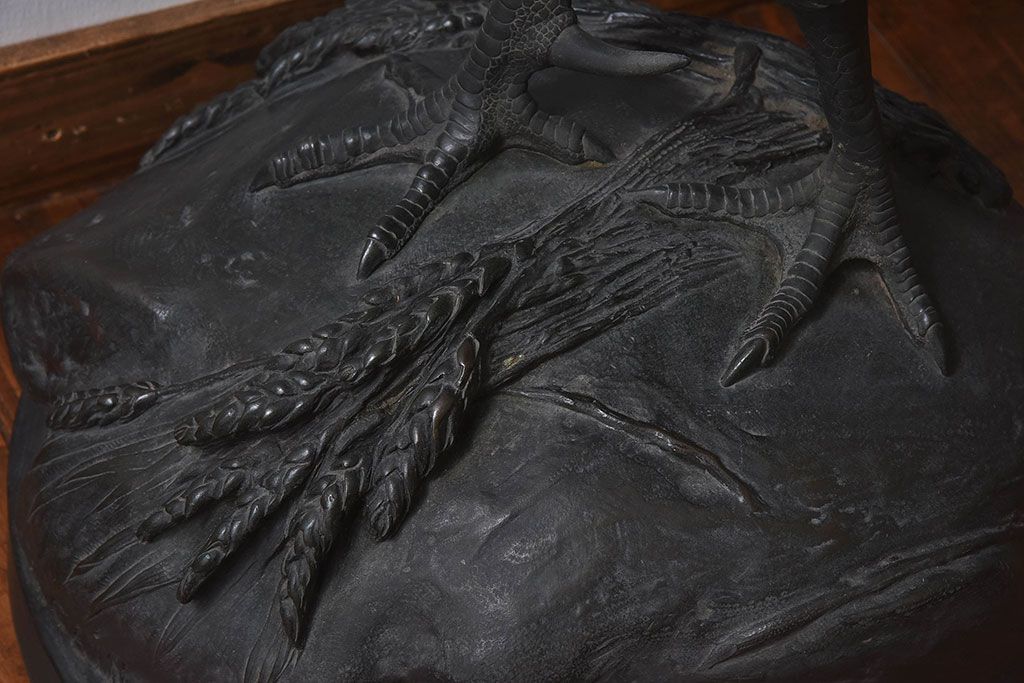 アンティーク雑貨　フランスアンティーク F.BARBEDIENNE　A.Cain　ブロンズ像(ニワトリ像、動物像)