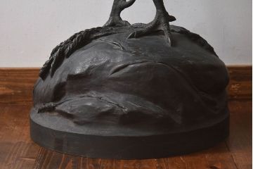 アンティーク雑貨　フランスアンティーク F.BARBEDIENNE　A.Cain　ブロンズ像(ニワトリ像、動物像)