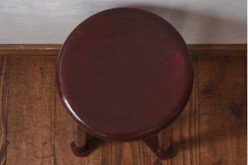 アンティーク雑貨　和製アンティーク　大正昭和期の古い木製スツール(丸椅子、チェア、花台)