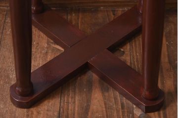 アンティーク雑貨　和製アンティーク　大正昭和期の古い木製スツール(丸椅子、チェア、花台)