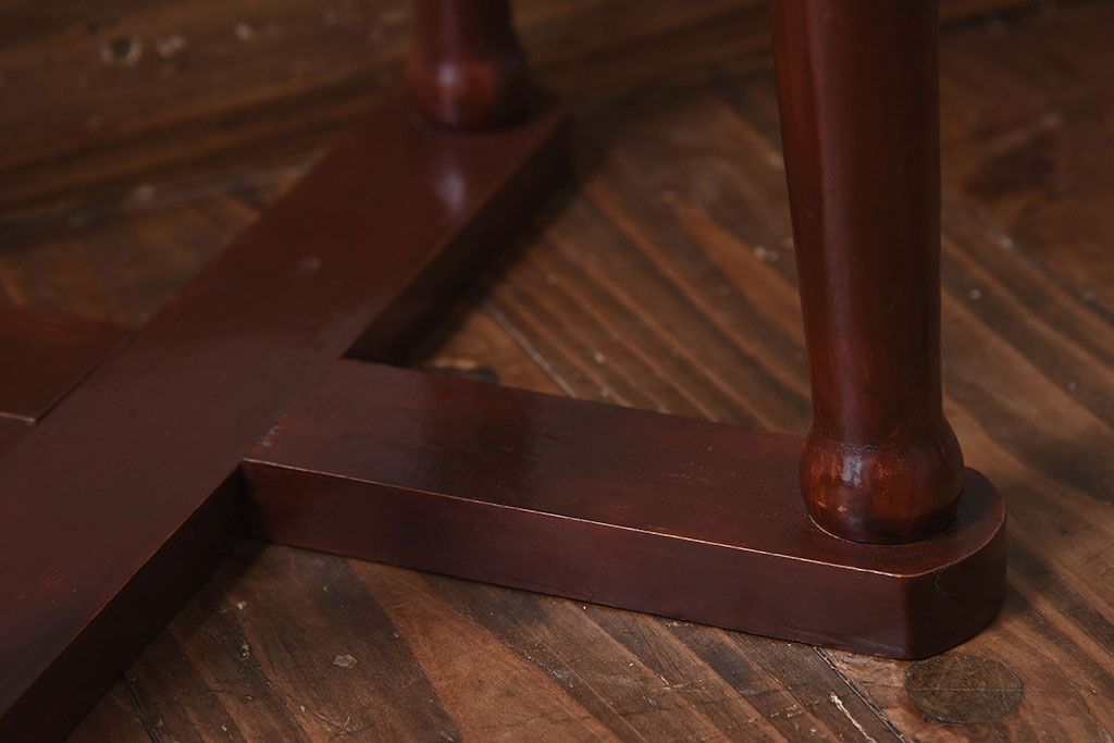 アンティーク雑貨　和製アンティーク　大正昭和期の古い木製スツール(丸椅子、チェア、花台)